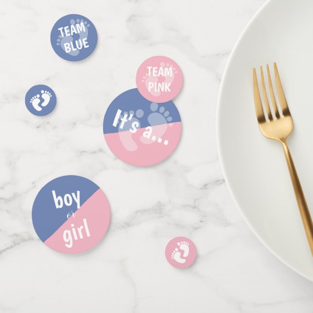 Team Pink & Team Blue Gender Revealing Party Konfetti (Gruppe)