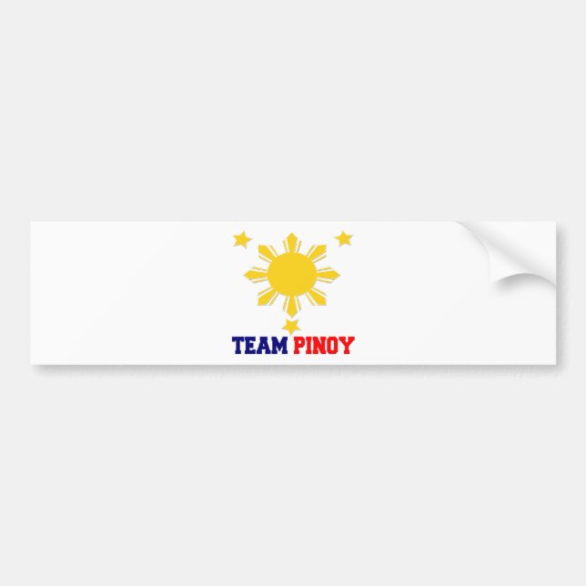 Team Pinoy 3 Sterne und ein Sun Autoaufkleber (Vorne)