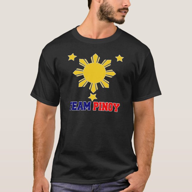 Team Pinoy 3 Sterne und ein Sun T-Shirt (Vorderseite)