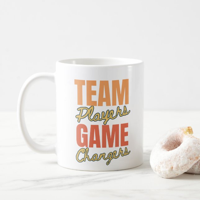 Team Player Inspiration Corporate-Zitat Kaffeetasse (Mit Donut)