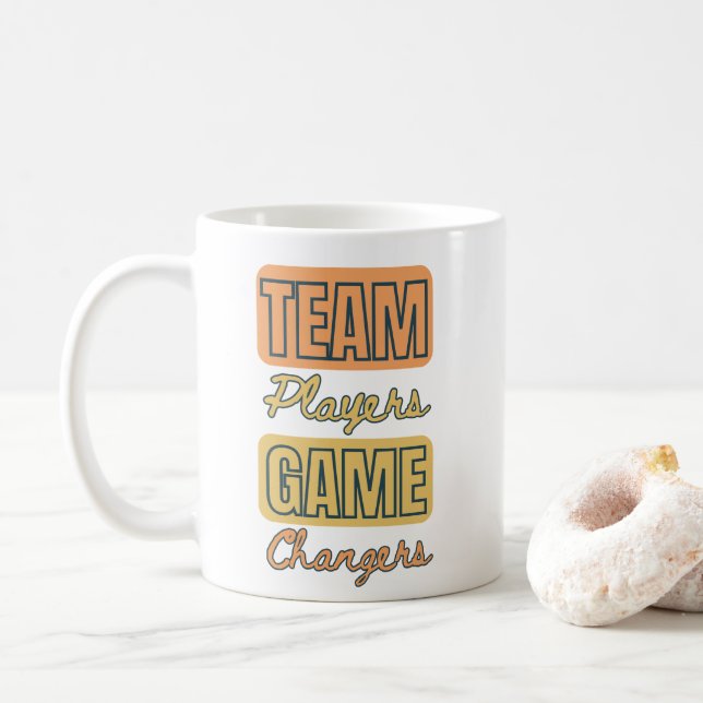 Team Player Motivierend Zitat Unternehmensgeschenk Kaffeetasse (Mit Donut)