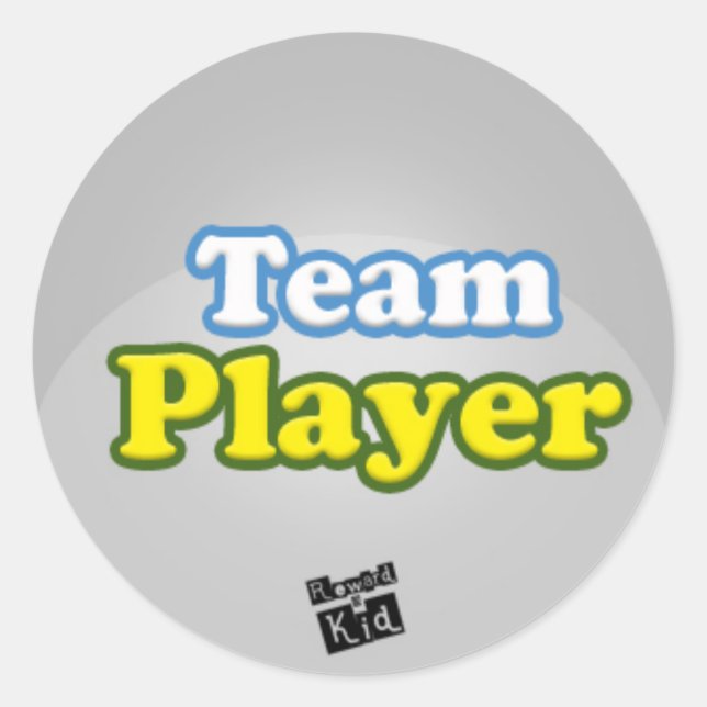 Team Player (Set von 20) Runder Aufkleber (Vorderseite)