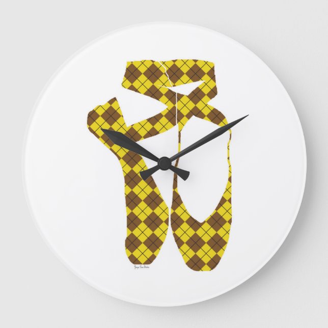 Team Pointe Ballet Raute Große Wanduhr (Vorderseite)