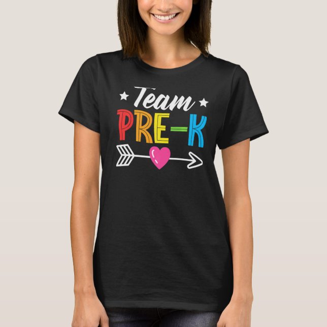 Team Pre K Teacher Student Kids Back To School Gra T-Shirt (Vorderseite)