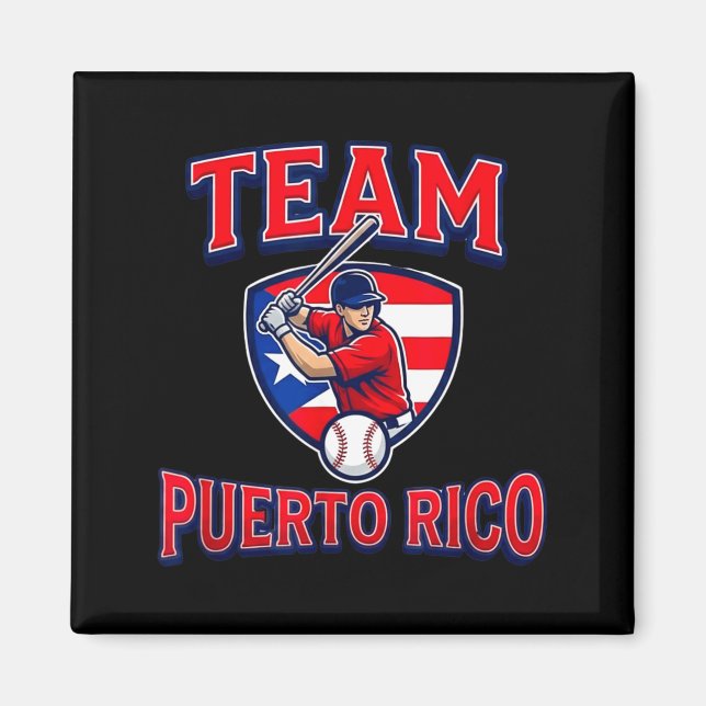Team Puerto Rico Baseball Flag Patriotic  Magnet (Vorne)