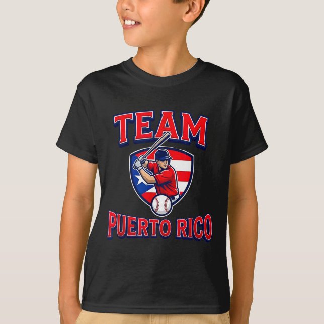 Team Puerto Rico Baseball Flag Patriotic  T-Shirt (Vorderseite)