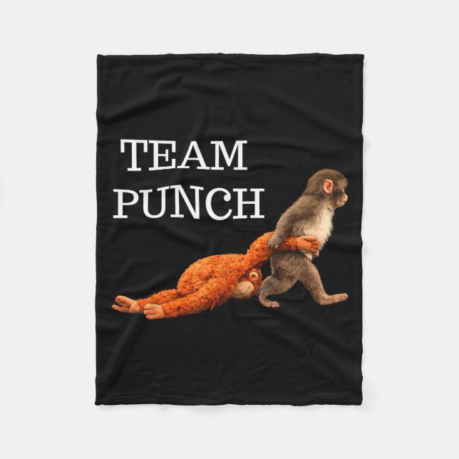 Team punch Baby-Affe punch Trend Meme Grafik Te Fleecedecke (Vorderseite)