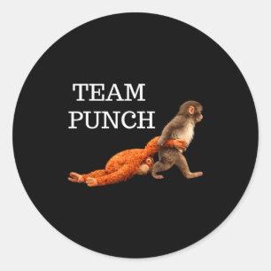 Team punch Baby-Affe Punch Trend Meme Grafik Te Runder Aufkleber