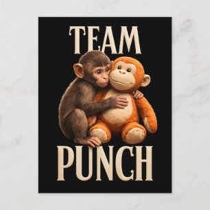 Team Punch Baby Affe Schlagspaß Kampf Feiertagspostkarte