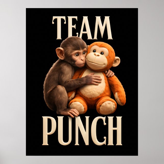 Team Punch Baby Affe Schlagspaß Kampf Poster (Vorne)
