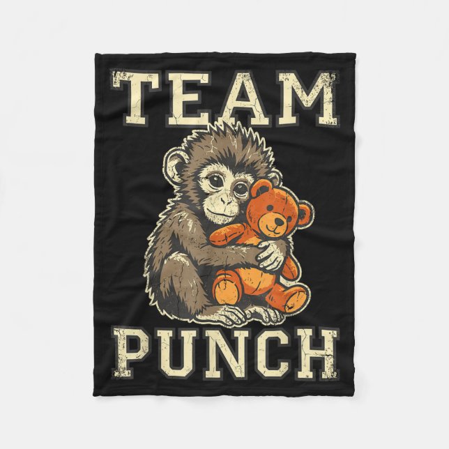 Team punch Baby-Affe und Plüschspielzeug Meme  Fleecedecke (Vorderseite)