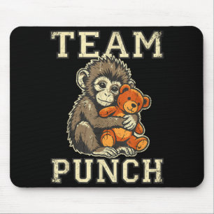 Team punch Baby-Affe und Plüschspielzeug Meme Mousepad