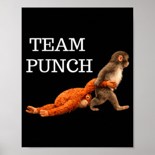 Team Punch Baby-Affen-Schlag Trend Meme Grafik Poster