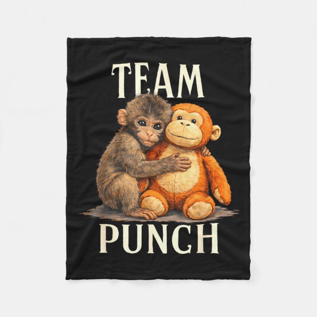 Team punch cute monkey and bear design  fleecedecke (Vorderseite)