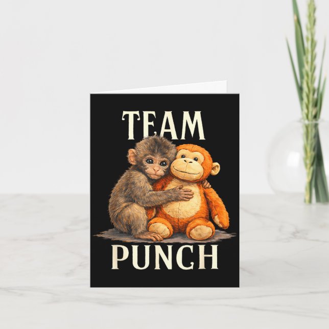 Team punch süße Affen- und Bärendesign  Karte (Vorderseite)