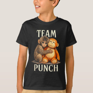Team punch süßer Affe und Bär Design T-Shirt