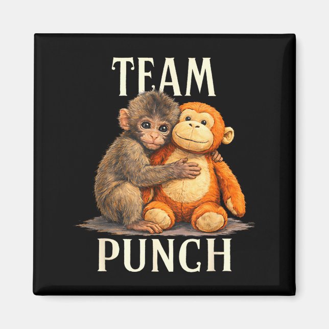 Team punch süßer Affe und Bär Design Team punch  Magnet (Vorne)