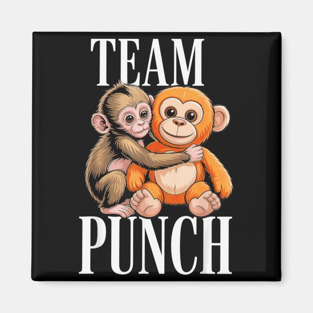 Team Punch - Süßer Babyaffe Magnet (Vorne)