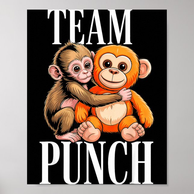 Team Punch - süßer Babyaffe Team Punch - süßer Bab Poster (Vorne)
