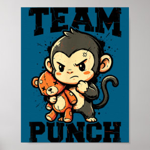 Team punch tough Baby-Affe Plüsch Spielzeug Meme  Poster