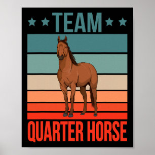 Team Quarter Pferdeziffer Pferdereiten Pferderenne Poster