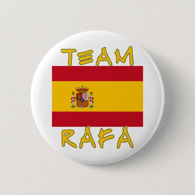 Team Rafa mit spanischer Flagge Button (Vorderseite)