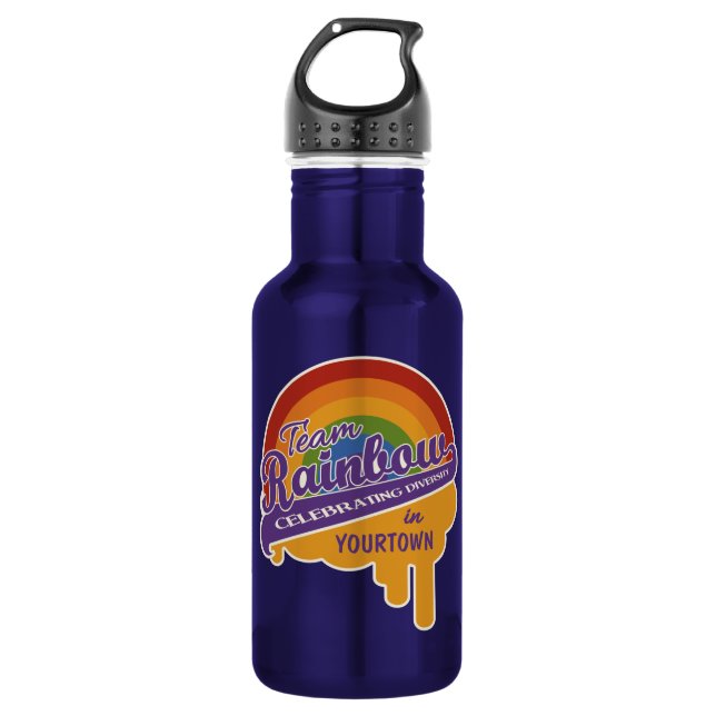 Team Rainbow-benutzerdefinierte Trinkflasche (Vorderseite)