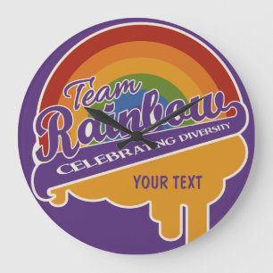 Team Rainbow benutzerdefinierte Wanduhr