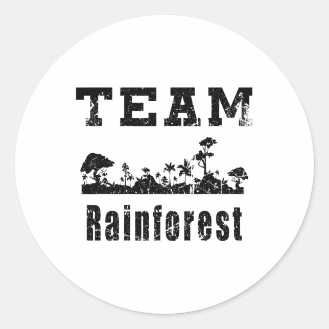 Team Rainforest Earth Day Vintag Runder Aufkleber (Vorderseite)