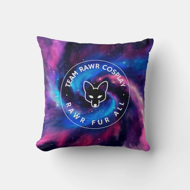 Team Rawr Galaxy Throw Pillow Kissen (Vorderseite)
