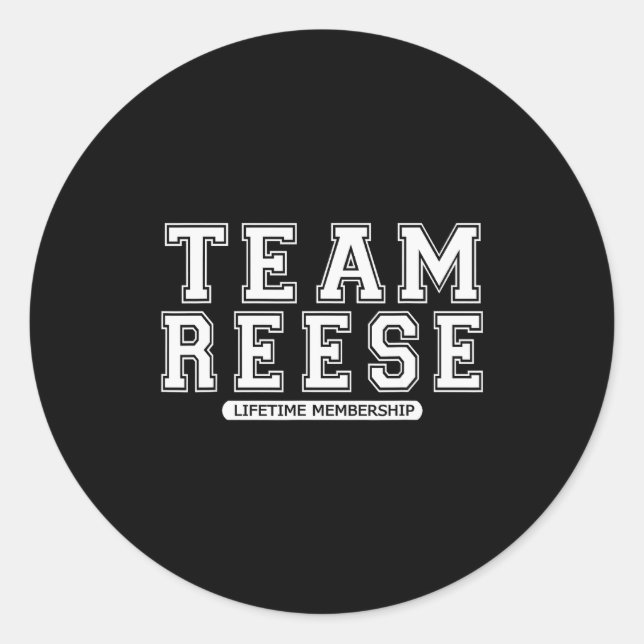 Team Reese Family Surname Reunion Crew Member Gift Runder Aufkleber (Vorderseite)