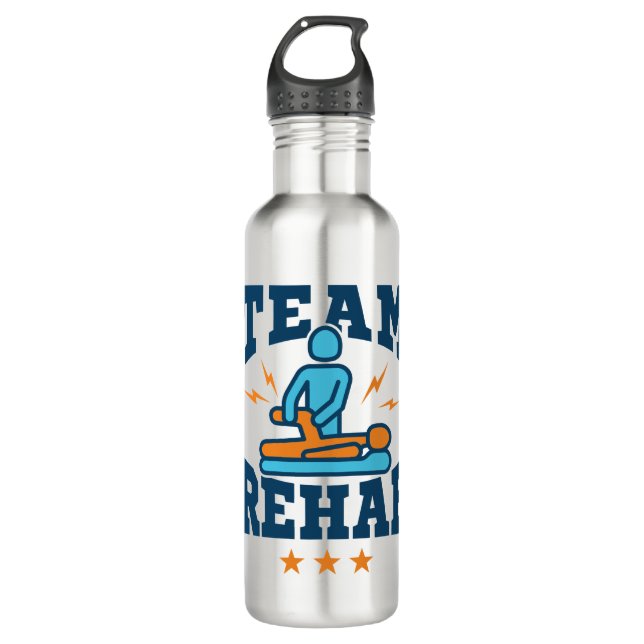 Team Rehab Physikalischer Therapeut Squad Mitarbei Edelstahlflasche (Vorderseite)