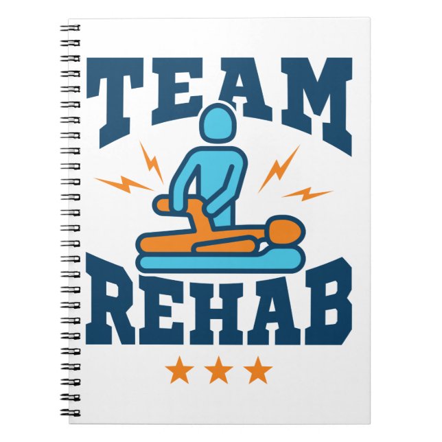 Team Rehab Physikalischer Therapeut Squad Mitarbei Notizblock (Vorderseite)