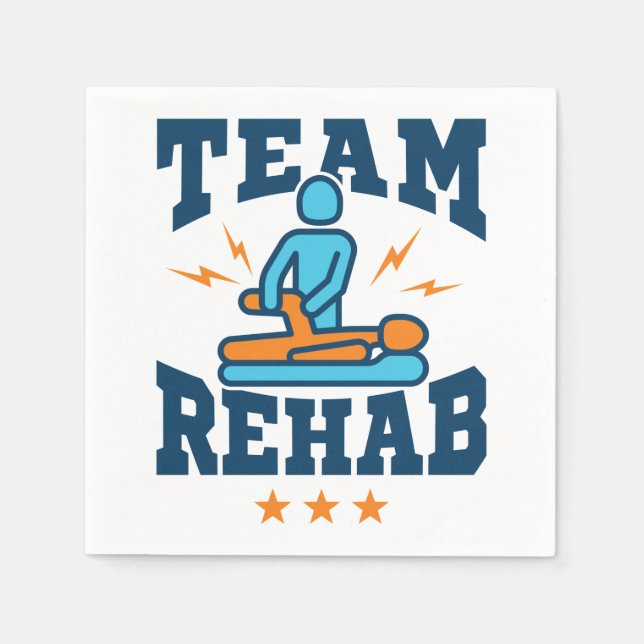Team Rehab Physikalischer Therapeut Squad Mitarbei Serviette (Vorderseite)