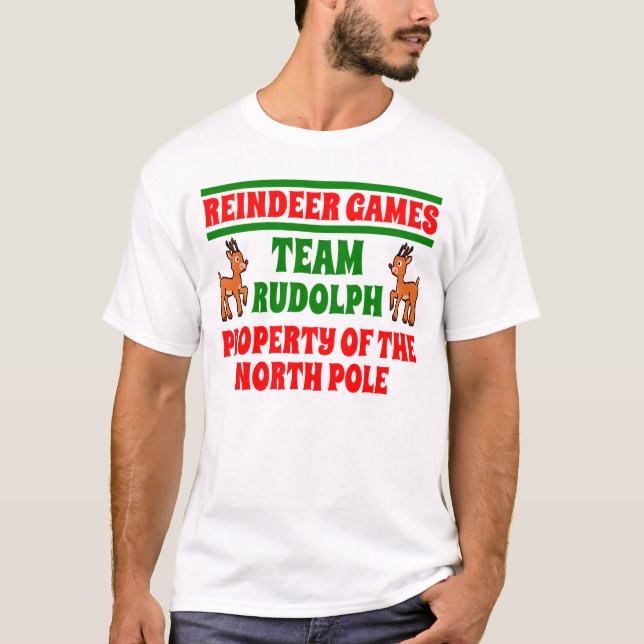 Team-Ren-Spiel-lustiges WeihnachtsShirt T-Shirt (Vorderseite)
