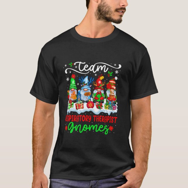 Team Respiratory Therapist Gnomes Christmas Gnomes T-Shirt (Vorderseite)