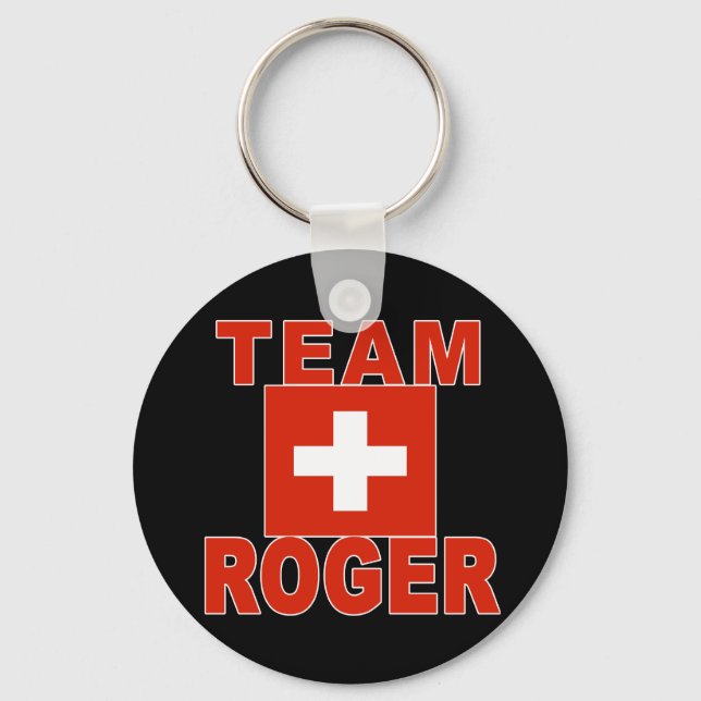 Team Roger mit Schweizer Flagge Schlüsselanhänger (Vorderseite)