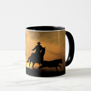 Team Roping Cowboy Country Tasse