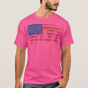 Team Roping Rodeo Us Flag Cowboy Western Land T-Shirt