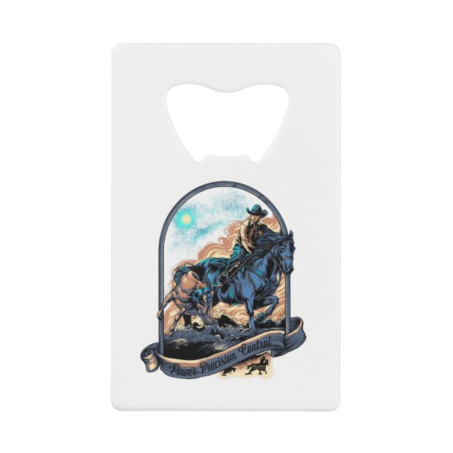 Team-Roping Titel-Cowboy-Western-Rodeo-Ranch Geldbeutel Flaschenöffner (Vorderseite)