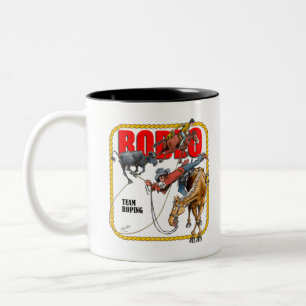 Team Roping Zweifarbige Tasse