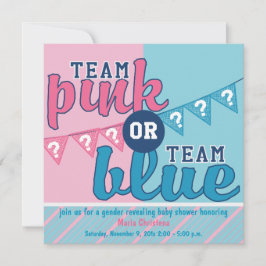 Team-rosa oder blaues Geschlecht decken Einladung