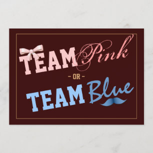 Team-Rosa oder Team-blaues Baby-Geschlecht decken Einladung