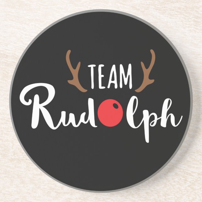 Team Rudolph Christmas Motif Getränkeuntersetzer (Vorne)