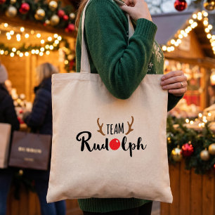 Team Rudolph Christmas Zitat Tragetasche