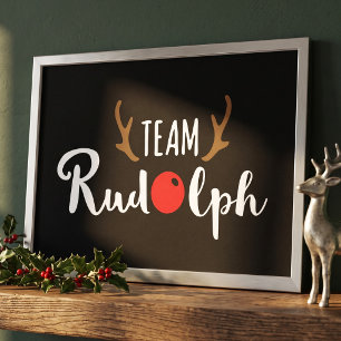 Team Rudolph Moderne Weihnachtsdekoration Poster