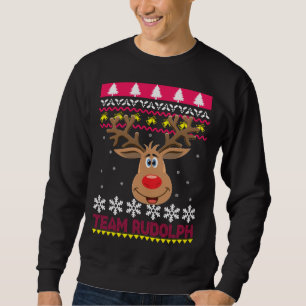 Team Rudolph Santa Reindeer Ugly Sweater Sweatshirt