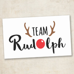 Team Rudolph Weihnachtszitat Rechteckiger Aufkleber
