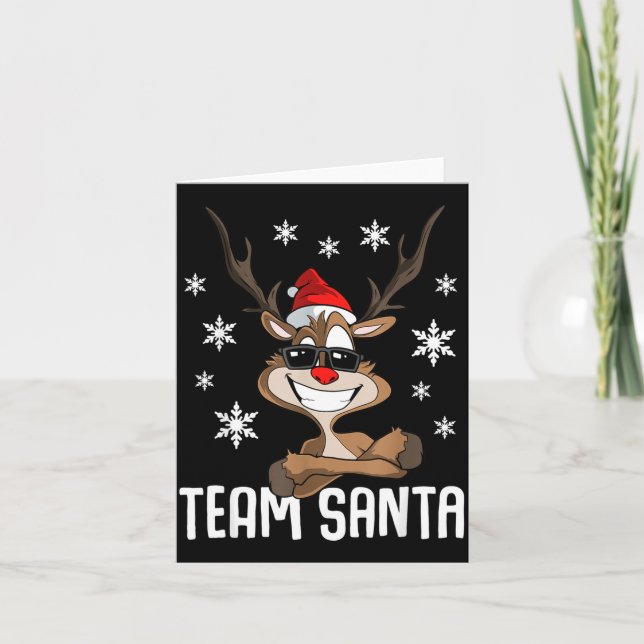 Team Santa Christmas Reindeer  Karte (Vorderseite)