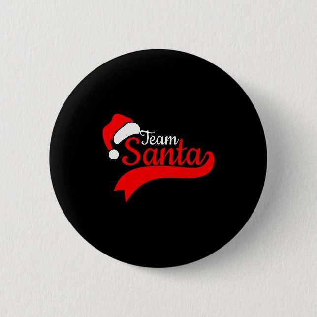 Team Santa Christmas Squad Family Matching Pajamas Button (Vorderseite)
